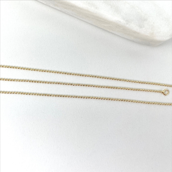 18K Gold Filled Bead Ball Link Chain - Picture 4 of 9